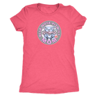 A soft a slim fitting Womens pink V-Neck by Next Level featuring the Blue Nose pitbull mom design on the front in full vibrant color.