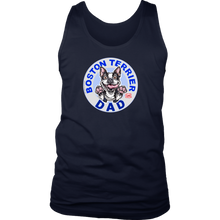 Load image into Gallery viewer, a tank top with the OMG You&#39;re Home! Boston Terrier dog dad design