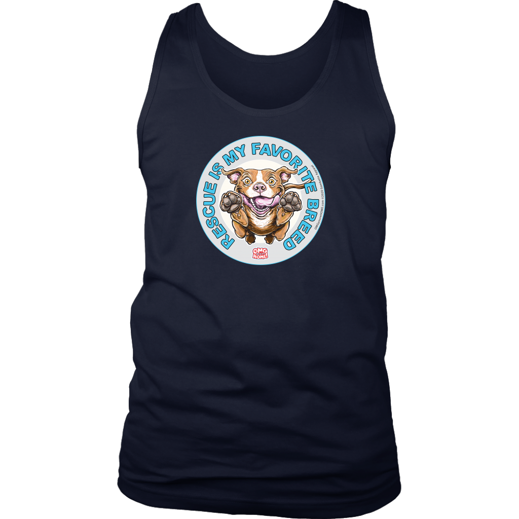 Rescue is my favorite breed - Red Nose Pitbull - Mens Tank by District