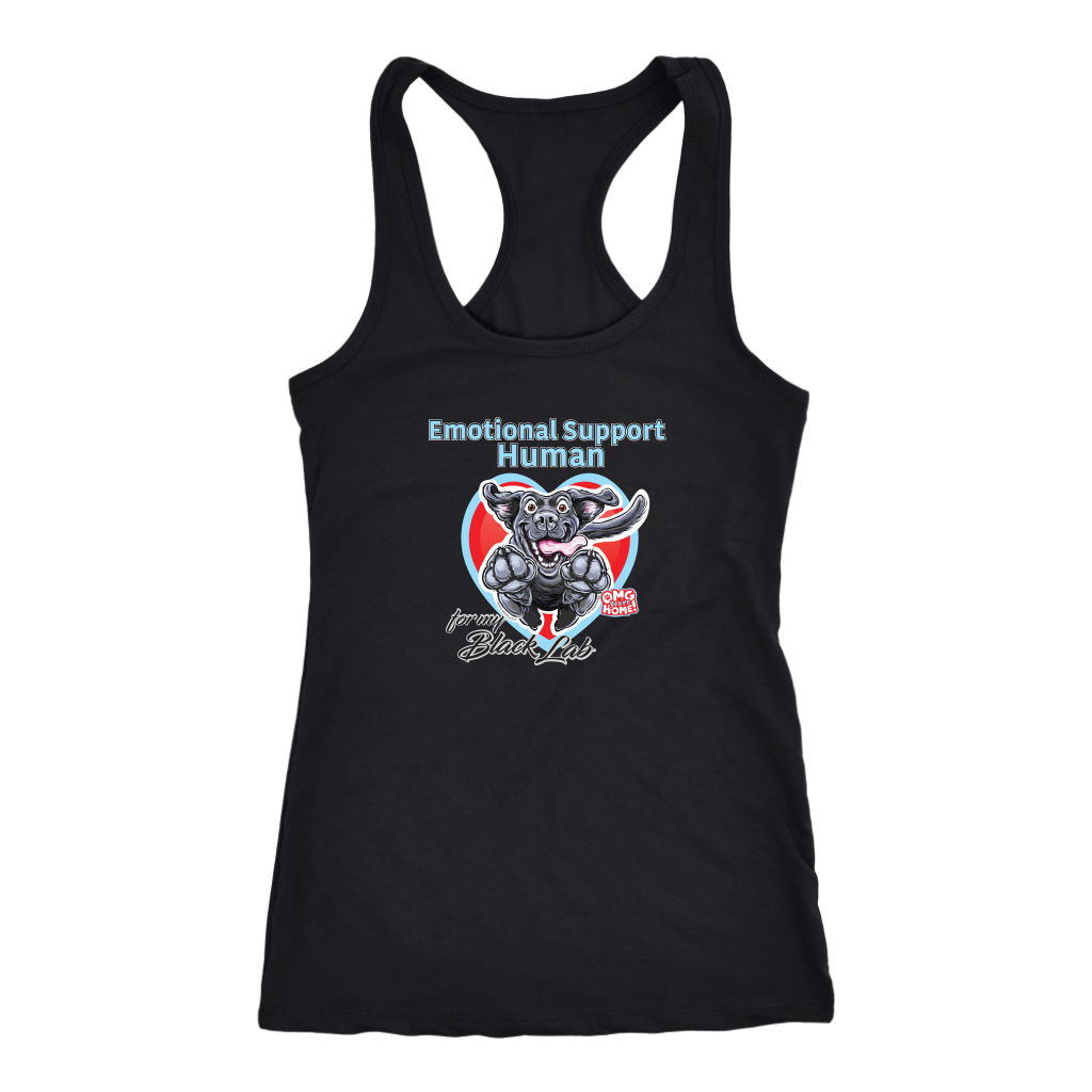 Emotional Support Human - Black Labrador Retriever - Racerback Tank for Dog Lovers