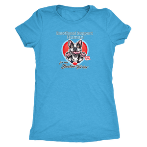 Emotional Support Human - Boston Terrier  Womens Triblend for Bostie Dog Lovers