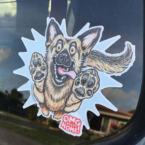 German Shepherd 4.5" x 4.5" Weatherproof Vinyl Decal