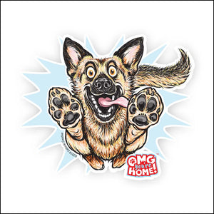 German Shepherd Decals 2 Pack - Two 3" x 3" Weatherproof Vinyl Indoor/Outdoor Stickers