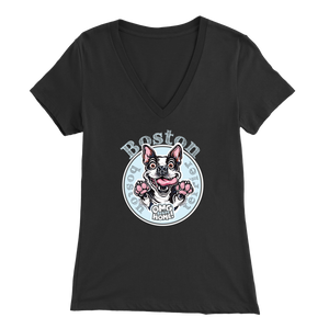 Boston Terrier - Bella Womens V-Neck for the Boston Terrier Dog Lover