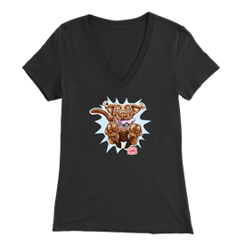 OMG Chocolate Labrador Retriever Design - Bella Womens V-Neck