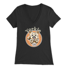 Grey Yorkie v-neck t-shirt by OMG You're Home