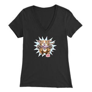 Red Nose Pitbull - Bella Womens V-Neck