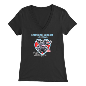 Emotional Support Human - Black Labrador Retriever - Womens V-Neck for Dog Lovers