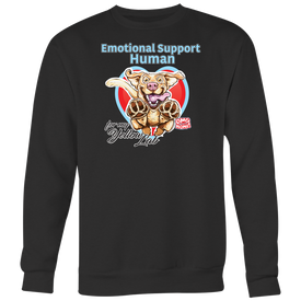 Emotional Support Human - Yellow Labrador Retriever -Black Crewneck Sweatshirt Big Print 