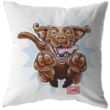 Load image into Gallery viewer, Happy Excited Chocolate Labrador Retriever Pillow