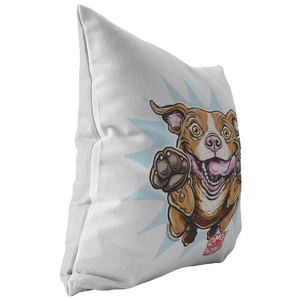 Red Nose Pit Bull Pillow