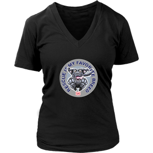 Rescue is My Favorite Breed - Black Labrador Womens V-Neck