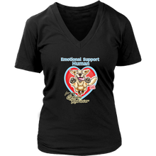Load image into Gallery viewer, Emotional Support Human - Golden Retriever - District Womens V-Neck For Dog Lovers