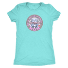 A soft a slim fitting Womens light turquoise  V-Neck by Next Level featuring the Blue Nose pitbull mom design on the front in full vibrant color.