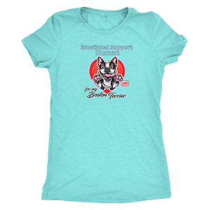 Emotional Support Human - Boston Terrier  Womens Triblend for Bostie Dog Lovers