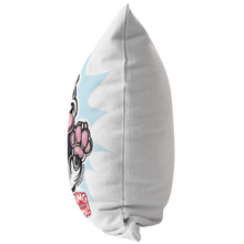 Load image into Gallery viewer, side view of a soft pillow with the OMG Boston Terrier printed on the front