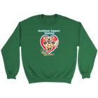 a green crewneck sweatshirt featuring the Emotional Support Human for my Golden Retriever design on the front