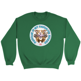 Rescue is my favorite breed, green sweatshirt - Red nose pit bull collection