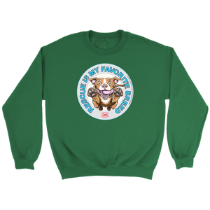 Rescue is my favorite breed, green sweatshirt - Red nose pit bull collection