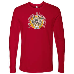 red Next Level Mens Long Sleeve featuring the OMG German Shepherd design