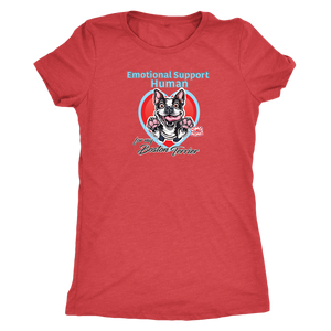 Emotional Support Human - Boston Terrier  Womens Triblend for Bostie Dog Lovers