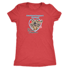 a red Next Level Womens Triblend featuring the German Shepherd design in the Emotional Support Human collection