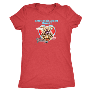 Next Level Womens Shirt featuring the Yellow Labrador Retriever dog design in the Emotional Support Human collection.