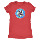 a woman's red shirt with the Boston Terrier dog Mom design on the front