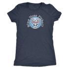 Dark blue woman's t-shirt featuring the Blue Nose Pitbull dog design from OMG You're Home