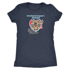 Next Level Womens Triblend featuring the German Shepherd design in the Emotional Support Human collection