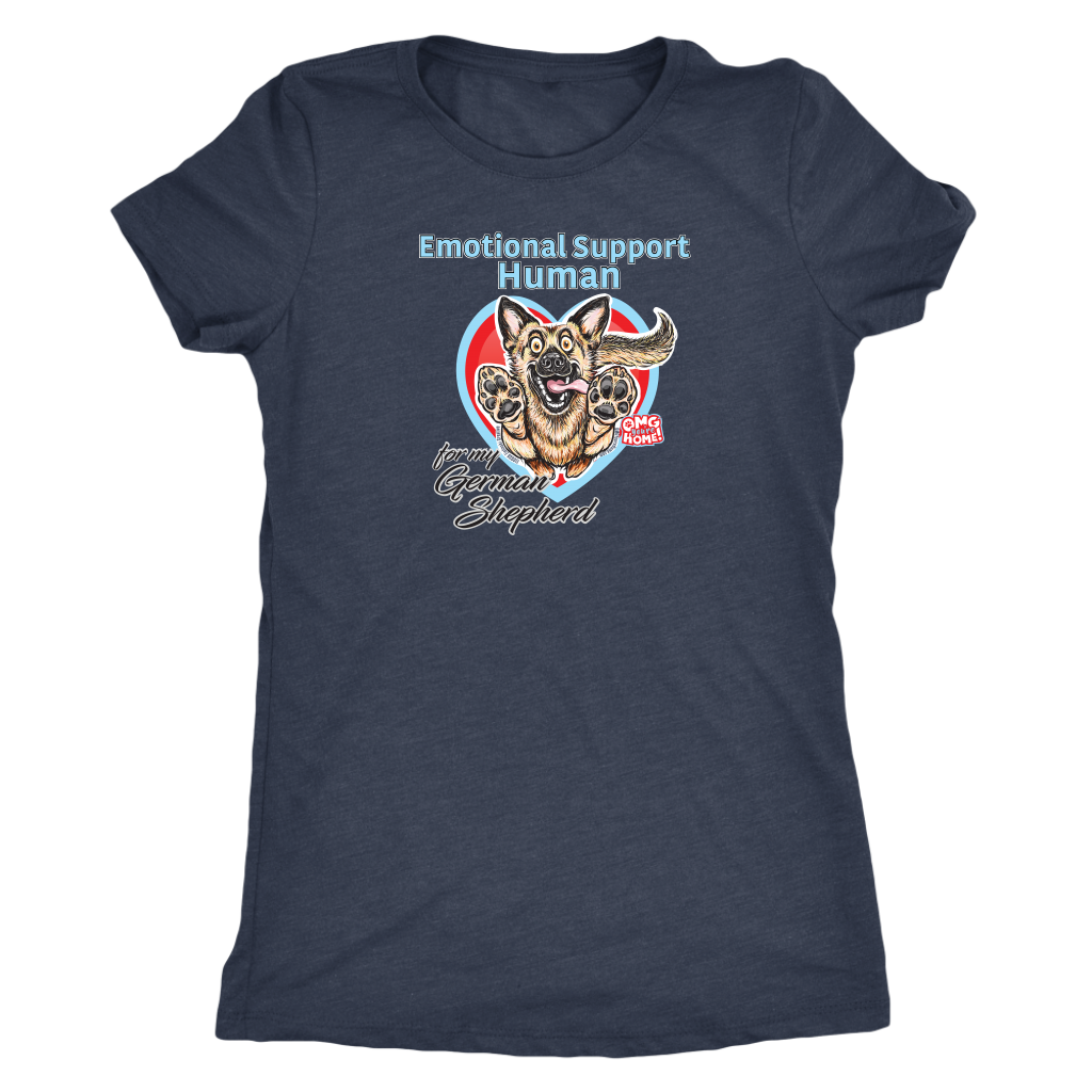 Next Level Womens Triblend featuring the German Shepherd design in the Emotional Support Human collection