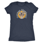 a dark grey women's triblend shirt with the original German Shepherd design on the front in full color 