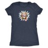 This blue-grey dog lovers shirt for women features our Red Nose Pit Bull design on the front in full vibrant color
