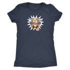 This blue-grey dog lovers shirt for women features our Red Nose Pit Bull design on the front in full vibrant color