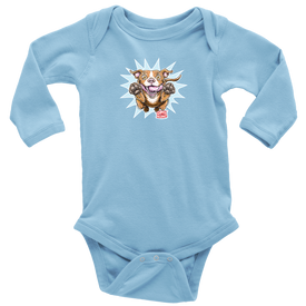 OMG Red Nose Pitbull - Long Sleeve Baby Bodysuit