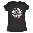 a black Next Level Womens Triblend featuring the OMG You're Home Boston Terrier dog design in full color on the front. 
