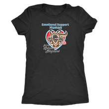 Load image into Gallery viewer, a black Next Level Womens Triblend featuring the German Shepherd design in the Emotional Support Human collection