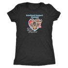 a black Next Level Womens Triblend featuring the German Shepherd design in the Emotional Support Human collection