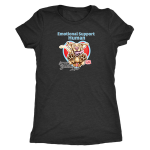 Next Level Womens Shirt featuring the Yellow Labrador Retriever dog design in the Emotional Support Human collection.