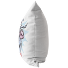  Side view of a soft decorative pillow featuring an excited Blue Nose Pitbull from OMG You'e Home