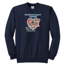 Load image into Gallery viewer, Emotional Support Human - German Shepherd - Youth Crewneck Sweatshirt