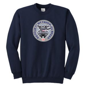 Rescue is My Favorite Breed - Black Labrador Youth Crewneck Sweatshirt