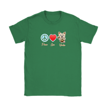 Load image into Gallery viewer, Peace Love Yorkie - Gildan Womens T-Shirt for the Yorkshire Terrier Dog Lover