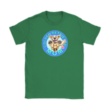 Load image into Gallery viewer, a women&#39;s green tshirt featuring the OMG You&#39;re Home! Golden Retriever dog artwork on the front