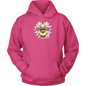 pink Unisex Hoodie featuring the OMG Fawn French Bulldog - Frenchie 