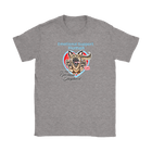 a light grey Gildan Womens T-Shirt for dog lovers featuring the German Shepherd design in the Emotional Support Human collection