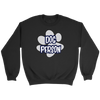 A soft and cozy black Crewneck Sweatshirt for dog lovers featuring the DOG PERSON design on the front.