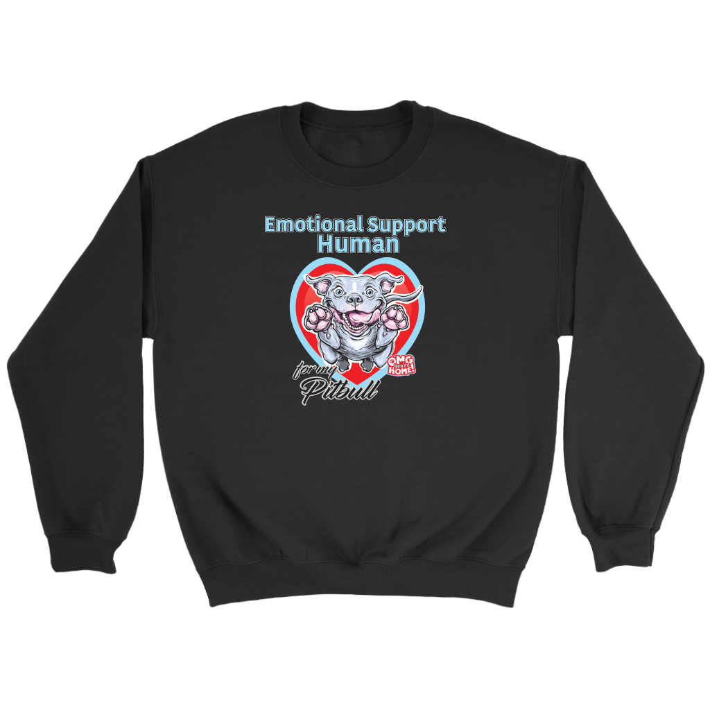 Emotional Support Human - Blue Nose Pitbull - Crewneck Sweatshirt