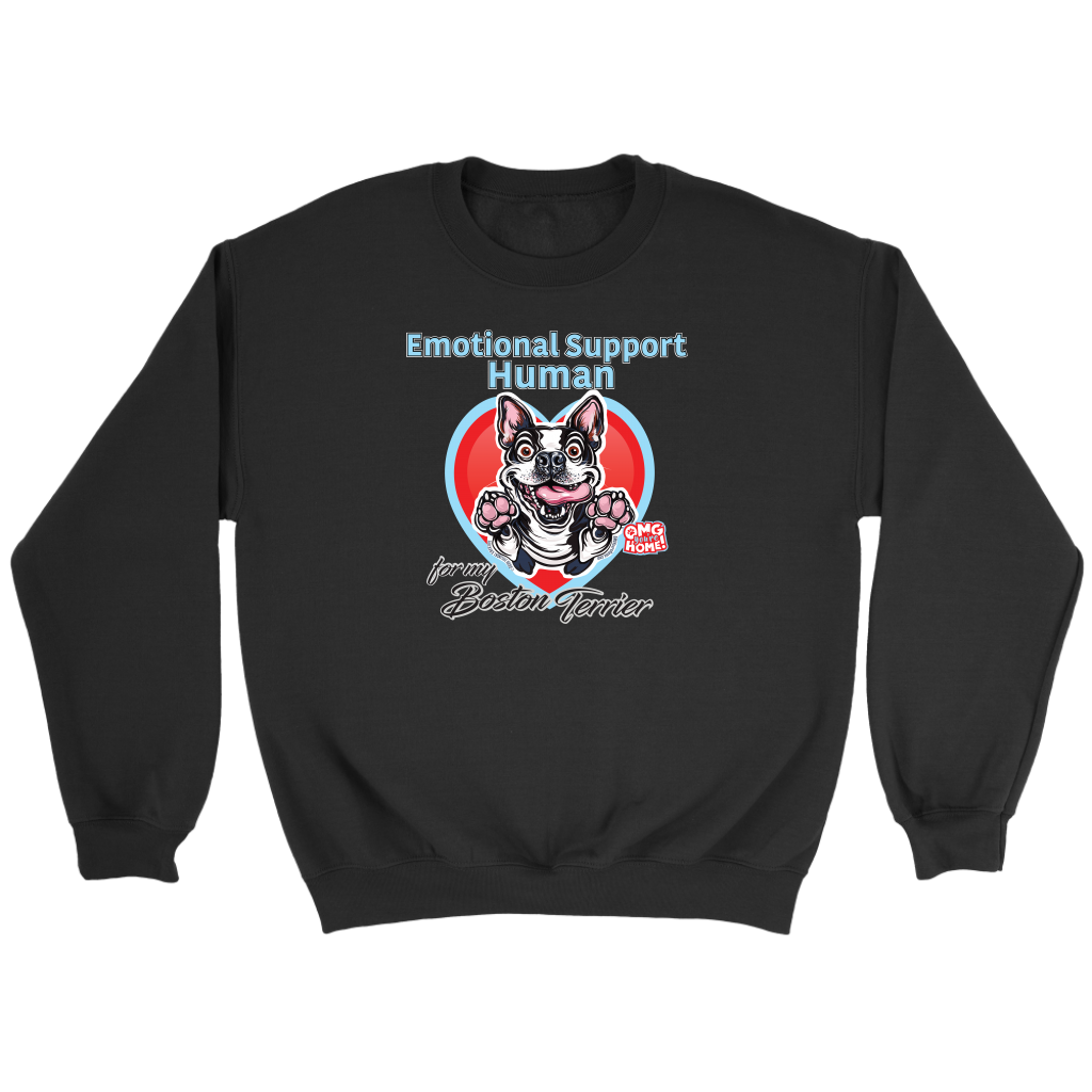 Emotional Support Human - Boston Terrier - Crewneck Sweatshirt