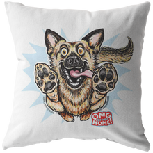 Load image into Gallery viewer, Happy Excited Jumping German Shepherd Pillow